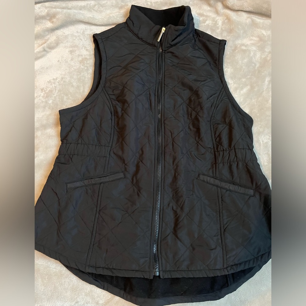 Bit and Bridle Black Quilted Puffer Vest sz L